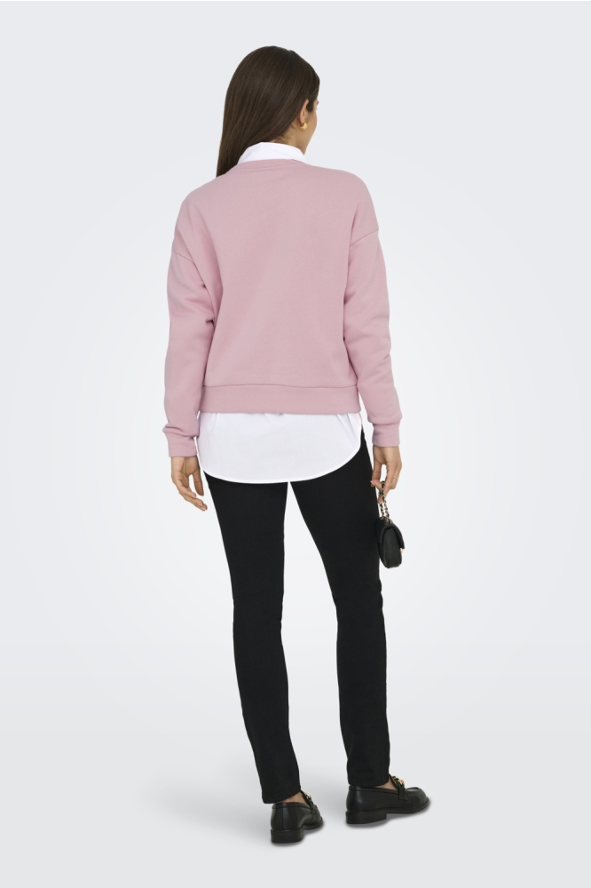 ONLPAM L/S O-NECK BOX CC SWT 15352885 Bleached Mauve/W. ENJOY